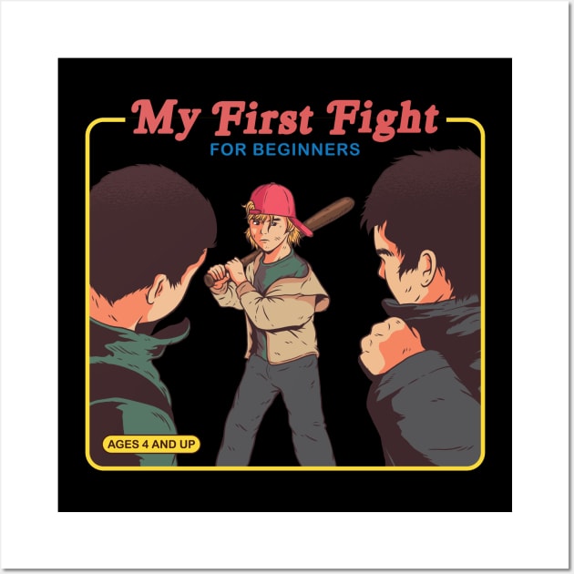 My First Fight - Vintage Parody Wall Art by uncommontee